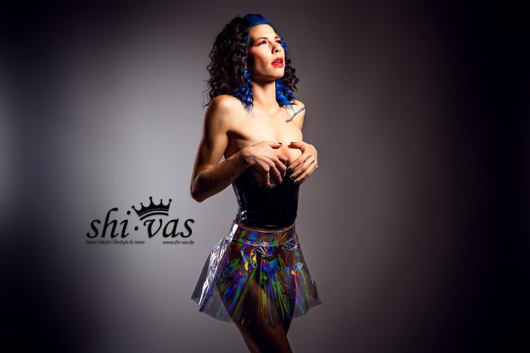 colourful holo-miniskirt